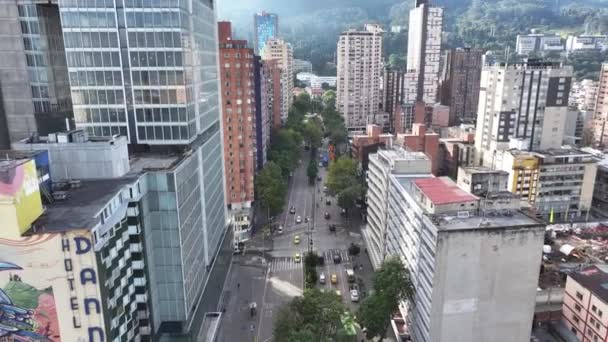 Bogota Skyline Bij Bogota Cundinamarca Colombia Stadsgezicht Financiële District Achtergrond — Stockvideo