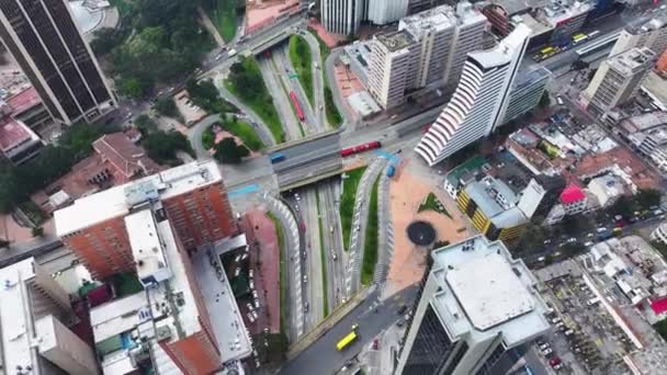 Freeway Road Bogota District Capital Colombia High Rise Buildings Landscape — Stockvideo