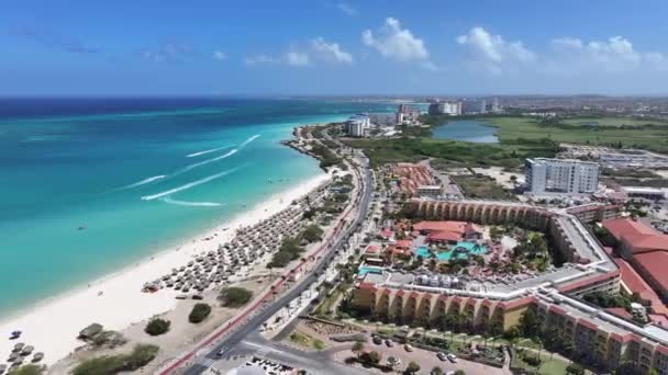 Eagle Beach Oranjestad Dans Les Caraïbes Pays Bas Aruba Caribbean — Video