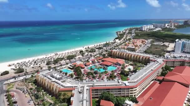 Hollanda Karayipler Deki Oranjestad Daki Eagle Beach Aruba Karayip Sahili — Stok video