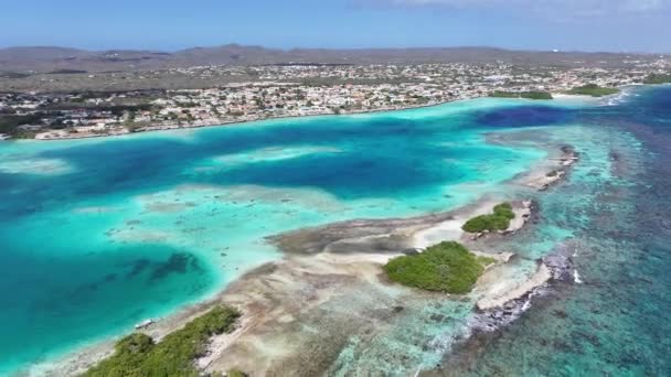 Caribbean Beach Oranjestad Karibien Nederländerna Aruba Landskap Vid Stranden Karibiska — Stockvideo