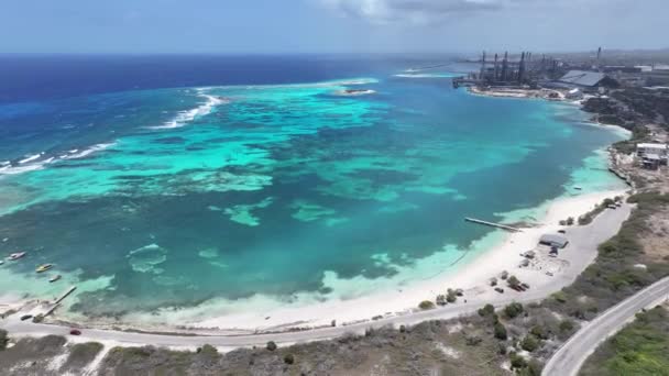 Rodgers Beach San Nicolas Oranjestad Aruba Paisaje Playa Caribbean Paradise — Vídeos de Stock