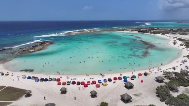 Baby Beach San Nicolas Oranjestad Aruba Plážová Krajina Karibský Ráj — Stock video