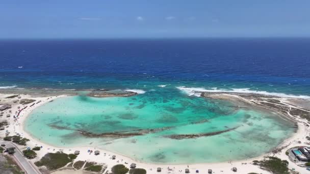 Playa Del Bebé San Nicolás Oranjestad Aruba Paisaje Playa Caribbean — Vídeo de stock