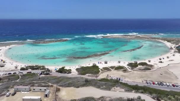 Hollanda Karayipler Deki Oranjestad Daki Baby Beach Aruba Karayip Sahili — Stok video