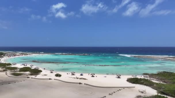 Baby Beach San Nicolas Oranjestad Aruba Landskap Vid Stranden Karibiska — Stockvideo