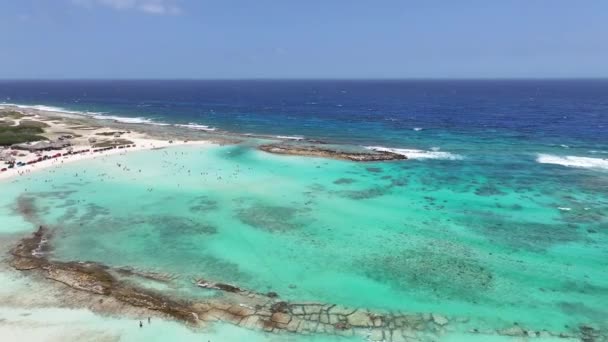 Oranjestad Aruba Daki San Nicolas Taki Bebek Plajı Plaj Manzarası — Stok video
