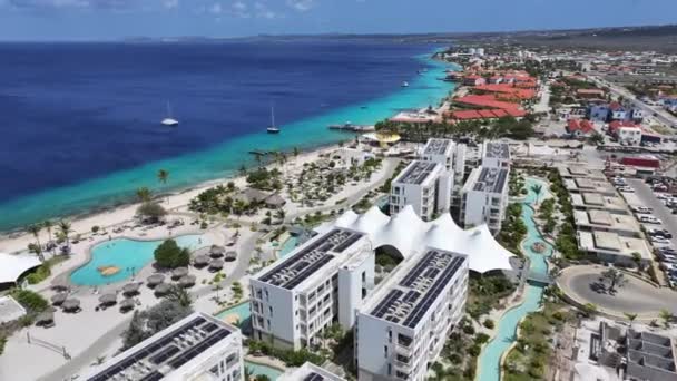 Waterfront Resort Kralendijk Bonaire Nederländska Antillerna Landskap Vid Stranden Karibiska — Stockvideo