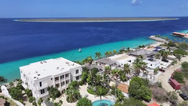 Strand Resort Kralendijk Bonaire Nederlandse Antillen Strand Landschap Caribisch Eiland — Stockvideo