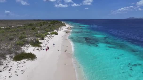 Klein Bonaire Beach Kralendijk Bonaire Nederlandse Antillen Strand Landschap Caribisch — Stockvideo