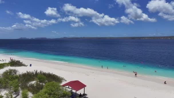 Klein Bonaire Beach Kralendijk Bonaire Nederländska Antillerna Landskap Vid Stranden — Stockvideo