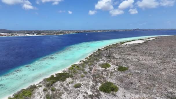 Klein Bonaire Beach Kralendijk Bonaire Netherlands Antilles Beach Landscape Caribbean — Stock Video