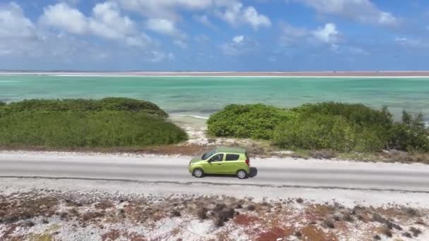 Aan Het Strand Aan Kralendijk Bonaire Nederlandse Antillen Zeegezicht Landschap — Stockvideo