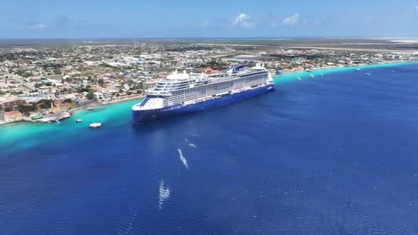 Bonaire Hollanda Nın Bonaire Antilleri Ndeki Bonaire Karayip Adası Skyline — Stok video