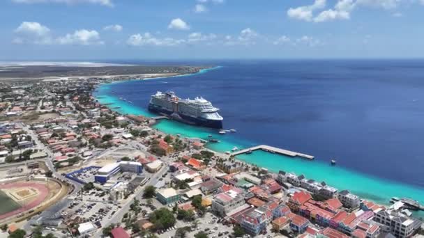 Binnenstad Bonaire Kralendijk Bonaire Nederlandse Antillen Caribisch Eiland Het Centrum — Stockvideo