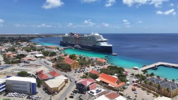 Bonaire Skyline Kralendijk Bonaire Nederlandse Antillen Caribisch Eiland Het Centrum — Stockvideo