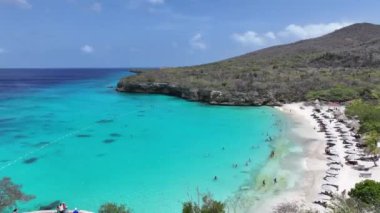 Curacao Skyline, Hollanda, Willemstad Curacao 'da. Plaj manzarası. Karayip Adası. Hollanda 'daki Willemstad Curacao. Deniz Burnu Açık Hava. Doğa Turizmi.
