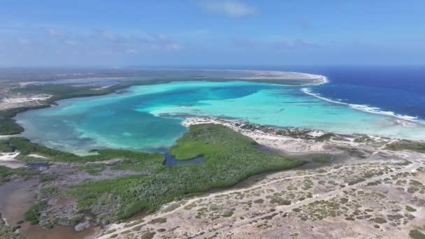 Παραλία Sorobon Στο Kralendijk Στο Bonaire Ολλανδικών Αντιλλών Παραλία Νησί — Αρχείο Βίντεο