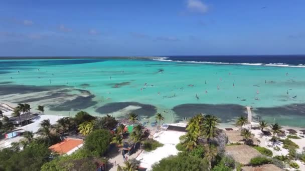 Sorobon Beach Kralendijk Bonaire Nederländska Antillerna Landskap Vid Stranden Karibiska — Stockvideo