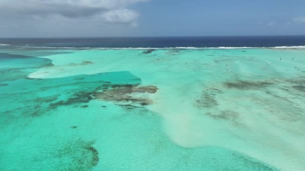 Παραλία Sorobon Στο Kralendijk Στο Bonaire Ολλανδικών Αντιλλών Τοπίο Παραλίας — Αρχείο Βίντεο