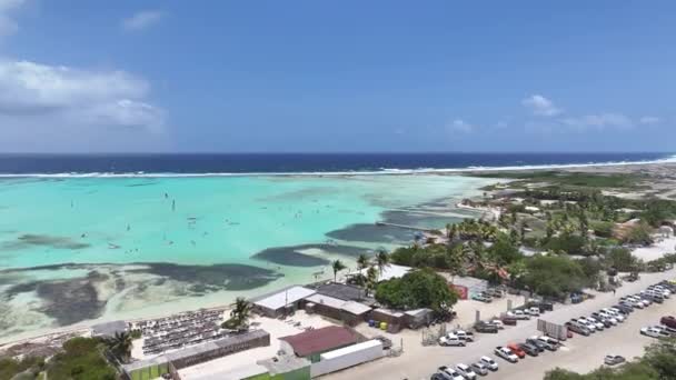 荷属安的列斯群岛Kralendijk的加勒比岛屿 离岛海滩 蓝海景观 Kralendijk在荷属安的列斯群岛博内尔岛 旅游背景 自然海景 — 图库视频影像