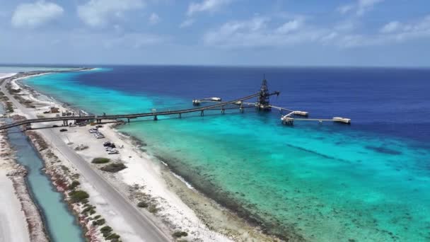 Molo Solne Kralendijk Bonaire Antyle Holenderskie Wyspa Plaża Krajobraz Morza — Wideo stockowe