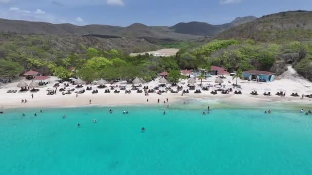 Kenepa Grandi Beach Willemstad Netherlands Curacao Island Beach Modrá Mořská — Stock video