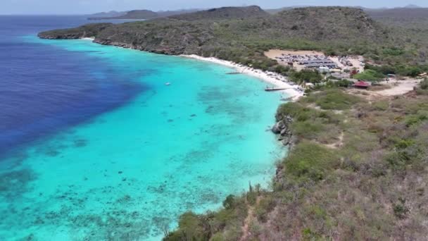Porto Marie Beach Willemstad Netherlands Curacao Beach Landscape Caribbean Island — Stock Video