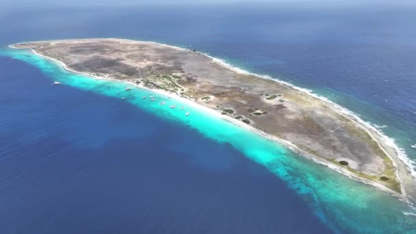 Klein Curaçao Willemstad Holanda Curaçao Island Beach Blue Sea Landscape — Vídeo de Stock