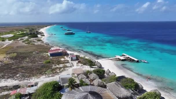 Klein Curacao Willemstad Nederländerna Curacao Island Beach Blå Havslandskapet Willemstad — Stockvideo