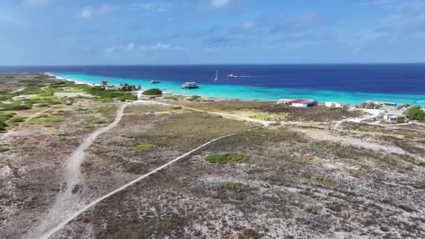 Klein Curacao Willemstad Olanda Curacao Paesaggio Della Spiaggia Isola Dei — Video Stock