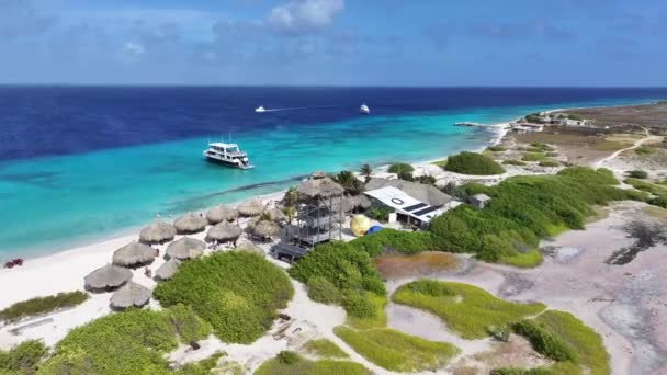 Παραλία Klein Curacao Στο Willemstad Στην Ολλανδία Κουρασάο Τοπίο Παραλίας — Αρχείο Βίντεο