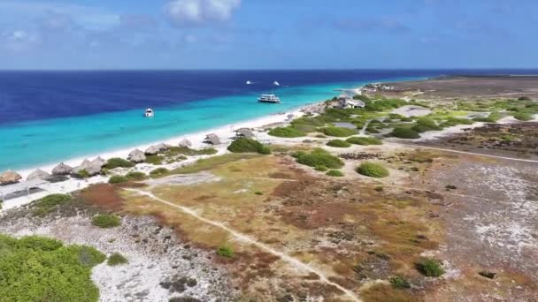 Klein Curacao Willemstad Στην Ολλανδία Κουρασάο Παραλία Νησί Τοπίο Μπλε — Αρχείο Βίντεο