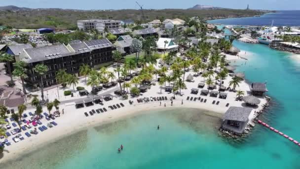 Beach Resort Willemstad Curacao Belanda Pantai Idyllic Lanskap Alam Inggris — Stok Video