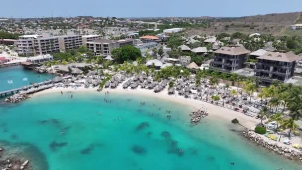 Beach Resort Willemstad Nei Paesi Bassi Curacao Paesaggio Della Spiaggia — Video Stock