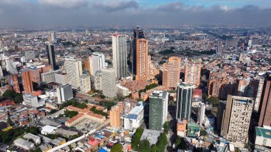 Financial Center At Bogota In District Capital Colombia. High Rise Buildings Landscape. Cityscape Background. Bogota At District Capital Colombia. Downtown City. Urban Outdoor. clipart