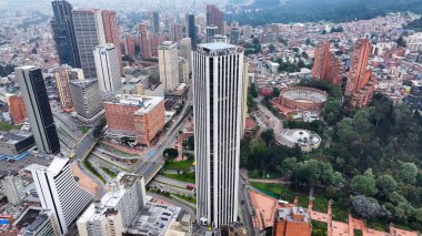 Colpatria Tower At Bogota In District Capital Colombia. High Rise Buildings Landscape. Cityscape Background. Bogota At District Capital Colombia. Downtown City. Urban Outdoor. clipart