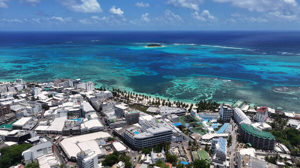 Spratt Bight Beach At San Andres In Providencia Y Santa Catalina Colombia. Beach Landscape. Caribbean Island. San Andres At Providencia Y Santa Catalina Colombia. Seascape Outdoor. Nature Tourism.