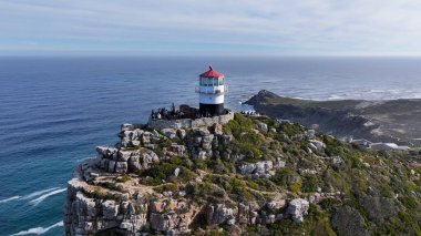 Cape Town 'daki ünlü Cape Point, Güney Afrika Burnu. Masa Dağı Ulusal Parkı. Ünlü Cape Point. Cape Town Batı Cape Güney Afrika 'da. Turizm Seyahati. Büyüleyici Skyline.