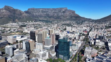 Cape Town, Cape Town, Güney Afrika Cape Town 'da. Kasaba manzarası. Sahil şehri manzarası. Cape Town Batı Cape Güney Afrika 'da. Turizm Seyahati. Şehir merkezi Skyline.