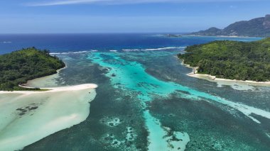 Seyşeller Takımadaları Mahe Adası 'ndaki Victoria Seyşeller' de. Hint Okyanusu Sahili. Afrika Arkaplanı. Victoria Mahe Adası 'nda. Turizm arazisi. Doğa Deniz Burnu. Açık havada Seyahat.
