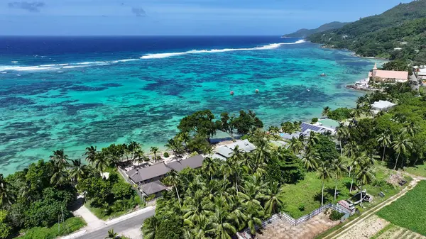 stock image Anse Royale Beach At Mahe Island In Victoria Seychelles. Indian Ocean Landscape. Beach Paradise. Mahe Island At Victoria. Seascape Outdoor. Archipelago Background. Tourism Travel.