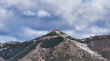 Cerro Otto At San Carlos De Bariloche In Rio Negro Argentina. Snowy Mountains. Time Lapse Landscape. Winter Background. Cerro Otto At San Carlos De Bariloche In Rio Negro Argentina. clipart