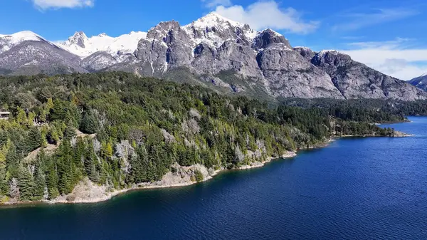 stock image Bariloche Skyline At San Carlos De Bariloche In Rio Negro Argentina. Snowy Mountains. Chico Circuit. Travel Background. Bariloche Skyline At San Carlos De Bariloche In Rio Negro Argentina.