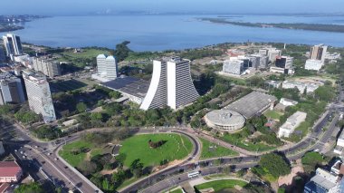 Government Building At Porto Alegre In Rio Grande Do Sul Brazil. Downtown District. Highrise Buildings. Beautiful City Skyline. Government Building At Porto Alegre In Rio Grande Do Sul Brazil. clipart