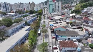 Florianopolis 'teki Landmark Caddesi, Santa Catarina Brezilya. Şehir Sahnesi. Şehir merkezinde. Şehir manzarası manzarası. Florianopolis 'teki Landmark Caddesi, Santa Catarina Brezilya. Turizm Tarihi Yer.