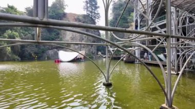 Curitiba Brezilya. Parana Brezilya Curitiba 'da telgraf operası. Amfitiyatro manzarası. Turistik cazibe. Şehir Parkı. Parana Brezilya Curitiba 'da telgraf operası. Orman Ağaçları Sahnesi.