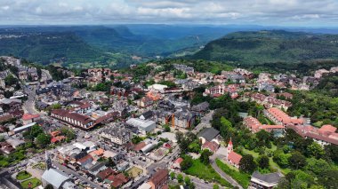 Gramado Skyline At Gramado In Rio Grande Do Sul Brazil. Downtown District. Metropolis Landscape. Traffic Street. Gramado Skyline At Gramado In Rio Grande Do Sul Brazil. Beautiful City Skyline. clipart