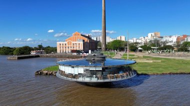 Gasometro Plant At Porto Alegre In Rio Grande Do Sul Brazil. Landmark Building. Guaiba Lake Scenery. Beautiful Factory. Gasometro Plant At Porto Alegre In Rio Grande Do Sul Brazil. clipart