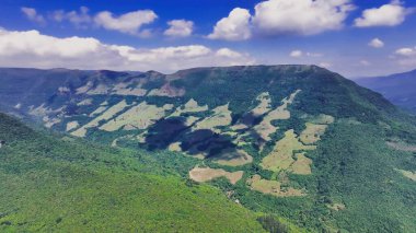 Scenic Green Valley At Itati In Rio Grande Do Sul Brazil. Highway Road Landscape. Bridge Scenery. Road Trip Background. Scenic Green Valley At Itati In Rio Grande Do Sul Brazil. clipart